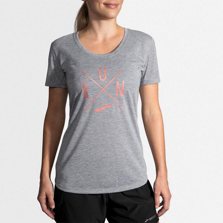 Brooks Distance Graphic Womens Running Tank Top - Grey - Philippines (840679JLR)